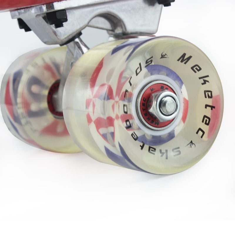 Meketec Skateboards Red Kids Mini Cruiser Retro Boy Girl Skateboard for Birthday Kids Youth Beginners Children Toddler Teenagers Adults Dog 22 inch (Red) - Image 5